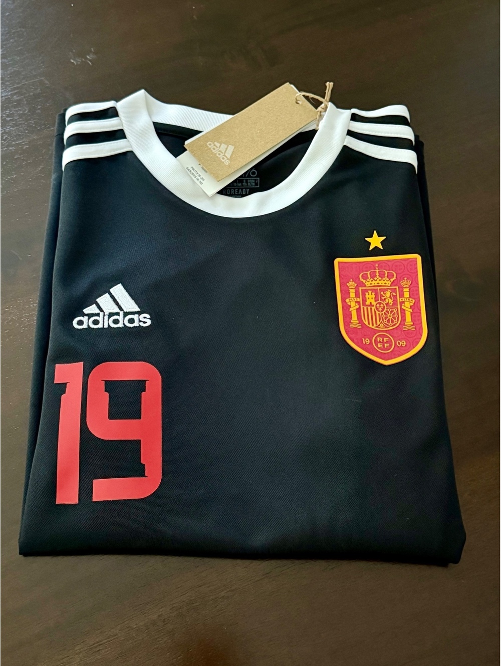 Adidas Spain Unisex Youth Black, & Red Jersey Lamine Yamal #19 Large